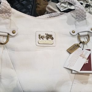 Faux white coach bag